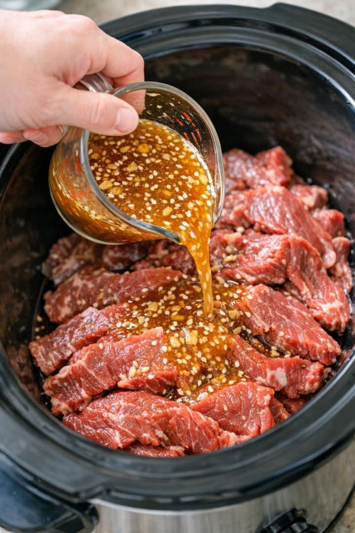 Slow Cooker Savory Garlic Soy Beef - Cooking Recipes